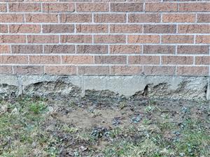 picture shows deterioration of foundation wall